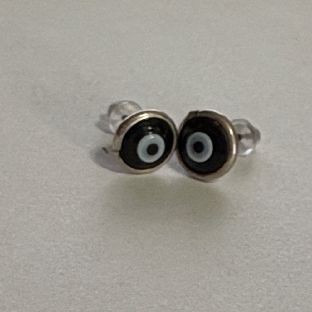 Blue Evil Eye Stud Earrings